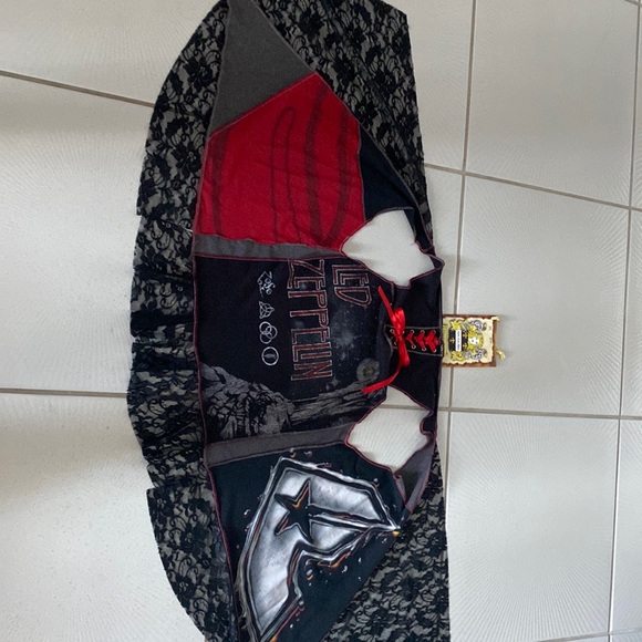 Vintage Styles Ever After Led Zeppelin black lace handmade vest one size - Picture 2 of 7